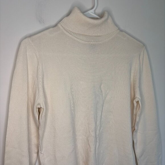 JOSEPH A. NEW Turtleneck Sweater Womens M Ivory Long Sleeve Knit - Picture 1 of 6